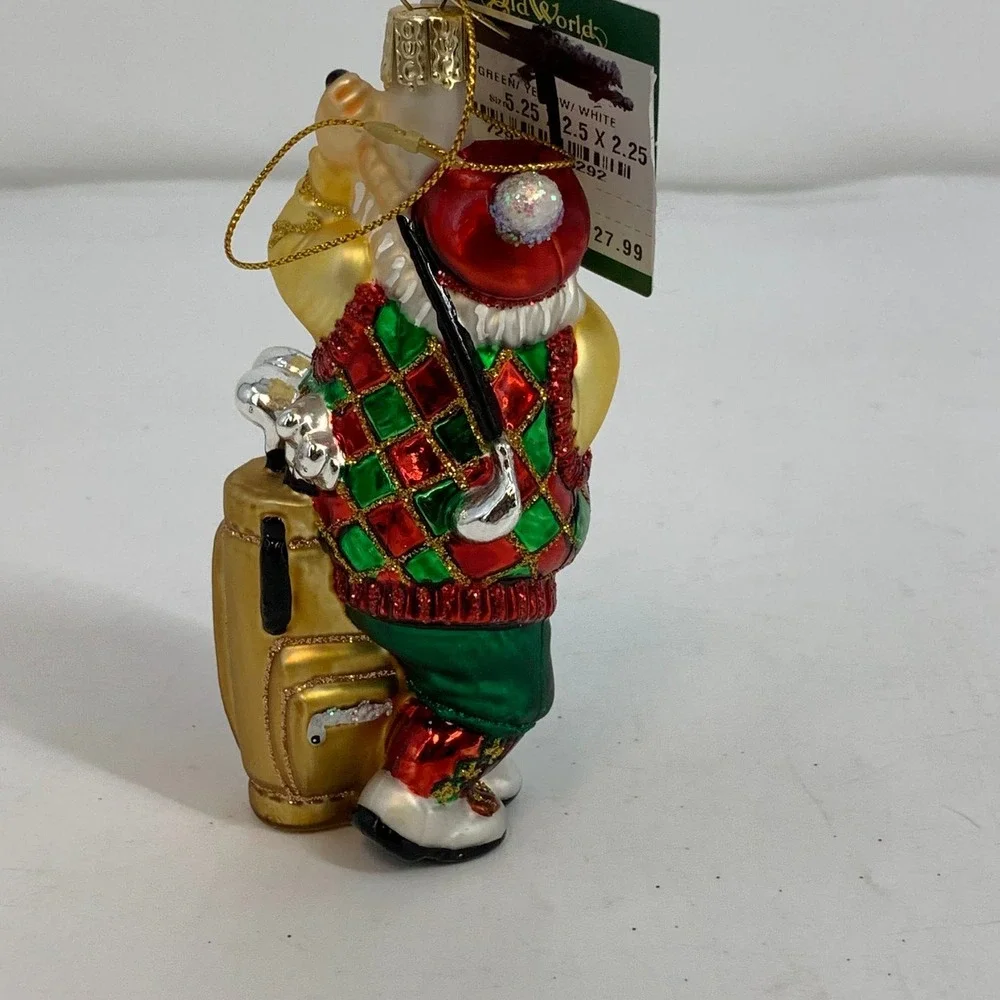Old World Christmas Golfing Santa Glass Ornament‎ Golfer Christmas Tree